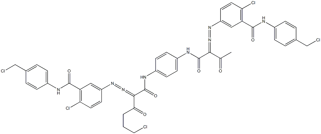 3,3'-[2-(2-Chloroethyl)-1,4-phenylenebis[iminocarbonyl(acetylmethylene)azo]]bis[N-[4-(chloromethyl)phenyl]-6-chlorobenzamide] Struktur