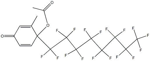 4-(Heptadecafluorooctyl)-4-acetoxy-3-methyl-2,5-cyclohexadien-1-one Struktur