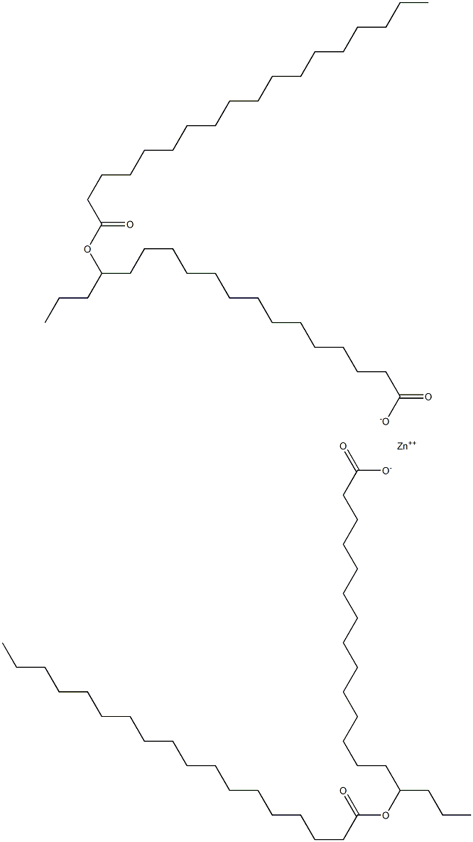 Bis(15-octadecanoyloxystearic acid)zinc salt Struktur