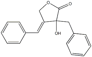 3-Benzyl-3-hydroxy-4-(benzylidene)-3,4-dihydro-2(5H)-furanone Struktur