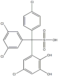 (4-Chlorophenyl)(3,5-dichlorophenyl)(5-chloro-2,3-dihydroxyphenyl)methanesulfonic acid Struktur