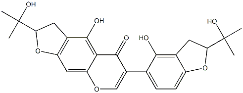 2-(1-Hydroxy-1-methylethyl)-4-hydroxy-6-[2-(1-hydroxy-1-methylethyl)-4-hydroxy-2,3-dihydrobenzofuran-5-yl]-2,3-dihydro-5H-furo[3,2-g][1]benzopyran-5-one Struktur