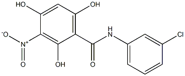 2,4,6-Trihydroxy-3-nitro-N-(3-chlorophenyl)benzamide Struktur