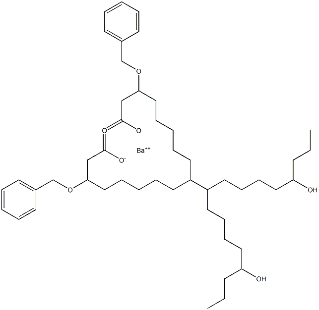 Bis(3-benzyloxy-15-hydroxystearic acid)barium salt Struktur