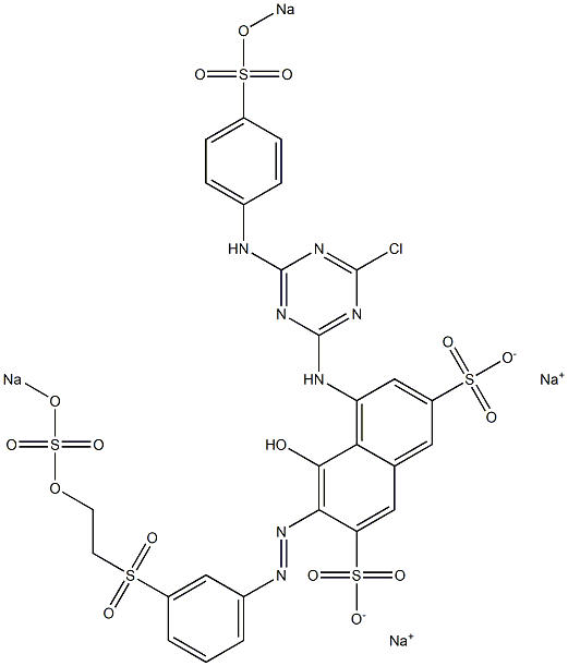 5-Hydroxy-4-[[4-chloro-6-(4-sodiooxysulfonylanilino)-1,3,5-triazin-2-yl]amino]-6-[[3-[[2-(sodiosulfooxy)ethyl]sulfonyl]phenyl]azo]-2,7-naphthalenedisulfonic acid disodium salt Struktur