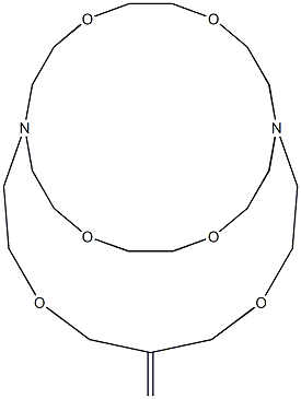 6-Methylene-4,8,14,17,22,25-hexaoxa-1,11-diazabicyclo[9.8.8]heptacosane Struktur