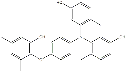 N,N-Bis(3-hydroxy-6-methylphenyl)-4-(6-hydroxy-2,4-dimethylphenoxy)benzenamine Struktur