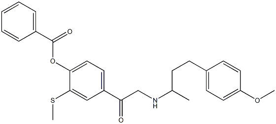 (+)-1-[4-Benzoyloxy-3-(methylthio)phenyl]-2-[[3-(4-methoxyphenyl)-1-methylpropyl]amino]ethanone Struktur