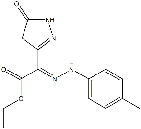 2-[2-(4-Methylphenyl)hydrazono]-2-[(4,5-dihydro-5-oxo-1H-pyrazole)-3-yl]acetic acid ethyl ester Struktur