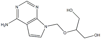 4-Amino-7-(2-hydroxy-1-hydroxymethylethoxymethyl)-7H-pyrrolo[2,3-d]pyrimidine Struktur