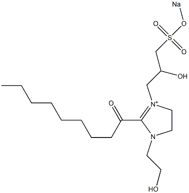 1-(2-Hydroxyethyl)-3-[2-hydroxy-3-(sodiooxysulfonyl)propyl]-2-nonanoyl-2-imidazoline-3-ium Struktur