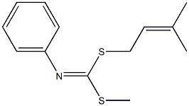 N-[[(3-Methyl-2-butenyl)thio](methylthio)methylene]aniline Struktur