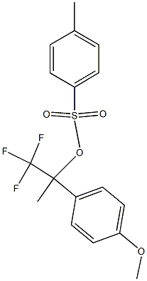 4-Methylbenzenesulfonic acid 1-(trifluoromethyl)-1-(4-methoxyphenyl)ethyl ester Struktur