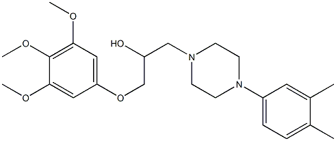 1-(3,4,5-Trimethoxyphenoxy)-3-[4-(3,4-dimethylphenyl)-1-piperazinyl]-2-propanol Struktur