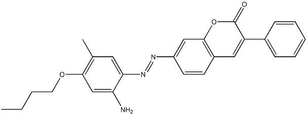 7-[2-Amino-4-butoxy-5-methylphenylazo]-3-phenylcoumarin Struktur