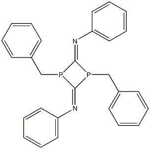 1,3-Dibenzyl-2,4-bis(phenylimino)-1,3-diphosphetane Struktur