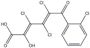 (2E,4E)-2-Hydroxy-3,4,5-trichloro-6-oxo-6-(2-chlorophenyl)-2,4-hexadienoic acid Struktur