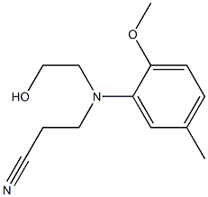 3-[N-(2-Hydroxyethyl)-N-(2-methoxy-5-methylphenyl)amino]propiononitrile Struktur