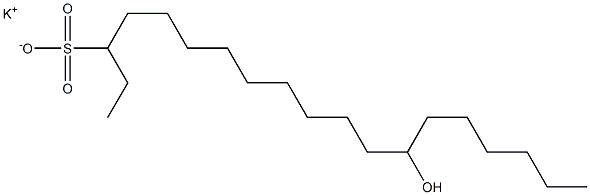 13-Hydroxynonadecane-3-sulfonic acid potassium salt Struktur