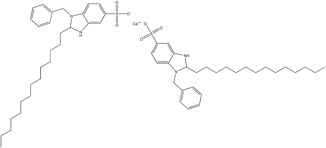 Bis(1-benzyl-2,3-dihydro-2-tetradecyl-1H-benzimidazole-5-sulfonic acid)calcium salt Struktur