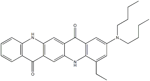 2-(Dibutylamino)-4-ethyl-5,12-dihydroquino[2,3-b]acridine-7,14-dione Struktur