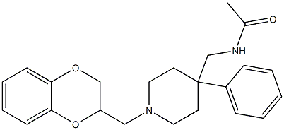 N-[[1-[(1,4-Benzodioxan-2-yl)methyl]-4-phenylpiperidin-4-yl]methyl]acetamide Struktur