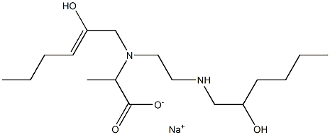 2-[N-(2-Hydroxy-2-hexenyl)-N-[2-(2-hydroxyhexylamino)ethyl]amino]propionic acid sodium salt Struktur