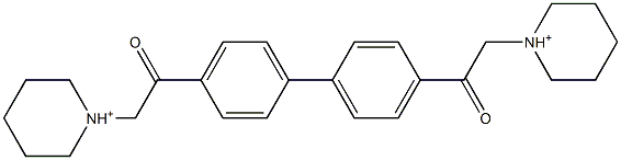 1,1'-[[1,1'-Biphenyl-4,4'-diyl]bis(2-oxo-2,1-ethanediyl)]bis(piperidinium) Struktur