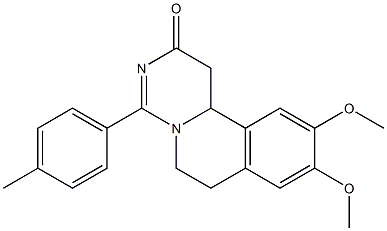 9,10-Dimethoxy-4-(4-methylphenyl)-1,6,7,11b-tetrahydro-2H-pyrimido[6,1-a]isoquinolin-2-one Struktur