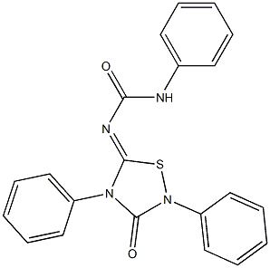 2,4-Diphenyl-5-[(phenylaminocarbonyl)imino]-1,2,4-thiadiazolidin-3-one Struktur