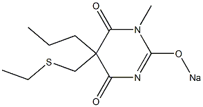 5-(Ethylthiomethyl)-1-methyl-5-propyl-2-sodiooxy-4,6(1H,5H)-pyrimidinedione Struktur