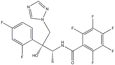 N-[(1R,2R)-2-(2,4-Difluorophenyl)-2-hydroxy-1-methyl-3-(1H-1,2,4-triazol-1-yl)propyl]-2,3,4,5,6-pentafluorobenzamide Struktur