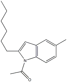 1-Acetyl-5-methyl-2-hexyl-1H-indole Struktur