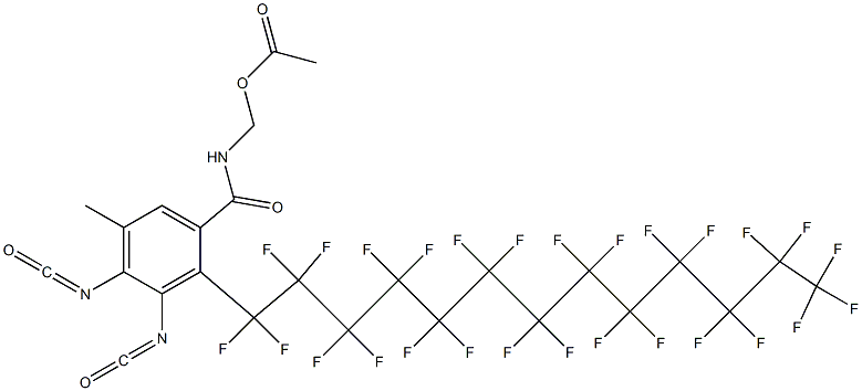 N-(Acetyloxymethyl)-2-(heptacosafluorotridecyl)-3,4-diisocyanato-5-methylbenzamide Struktur