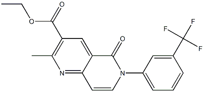 6-(3-(Trifluoromethyl)phenyl)-2-methyl-5-oxo-5,6-dihydro-1,6-naphthyridine-3-carboxylic acid ethyl ester Struktur