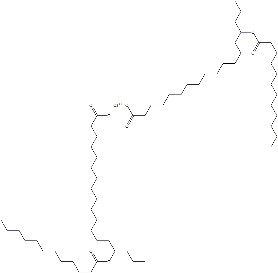 Bis(15-dodecanoyloxystearic acid)calcium salt Struktur