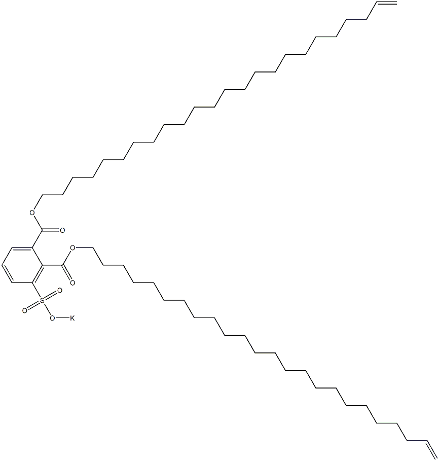 3-(Potassiosulfo)phthalic acid di(23-tetracosenyl) ester Struktur