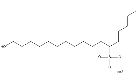 18-Hydroxyoctadecane-7-sulfonic acid sodium salt Struktur