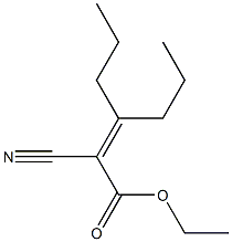 2-Cyano-3-propyl-2-hexenoic acid ethyl ester Struktur