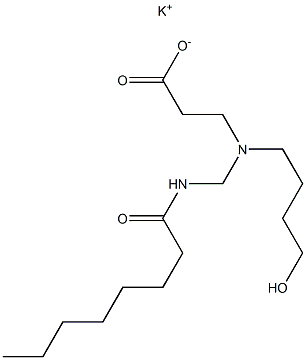 3-[N-(4-Hydroxybutyl)-N-(octanoylaminomethyl)amino]propionic acid potassium salt Struktur