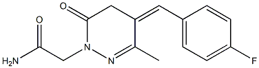 2-[[6-Methyl-5-(4-fluorobenzylidene)-3-oxo-2,3,4,5-tetrahydropyridazin]-2-yl]acetamide Struktur