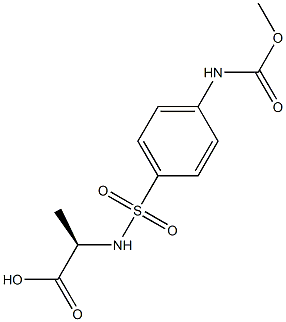 (R)-2-[4-(Methoxycarbonylamino)phenylsulfonylamino]propionic acid Struktur