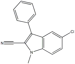 5-Chloro-1-methyl-3-phenyl-1H-indole-2-carbonitrile Struktur