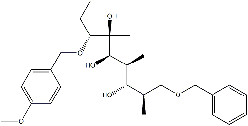 (2R,3S,4S,5R,6S,7R)-1-Benzyloxy-7-(4-methoxybenzyloxy)-2,4,6-trimethylnonane-3,5,6-triol Struktur