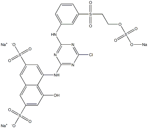 5-[4-Chloro-6-[m-[2-(sodiooxysulfonyloxy)ethylsulfonyl]anilino]-1,3,5-triazin-2-ylamino]-4-hydroxy-2,7-naphthalenedisulfonic acid disodium salt Struktur