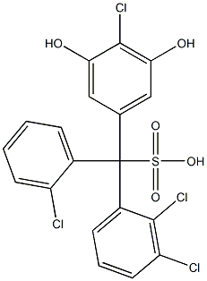 (2-Chlorophenyl)(2,3-dichlorophenyl)(4-chloro-3,5-dihydroxyphenyl)methanesulfonic acid Struktur