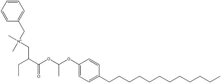 N,N-Dimethyl-N-benzyl-N-[2-[[1-(4-dodecylphenyloxy)ethyl]oxycarbonyl]butyl]aminium Struktur