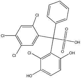 (6-Chloro-2,5-dihydroxyphenyl)(2,4,5-trichlorophenyl)phenylmethanesulfonic acid Struktur