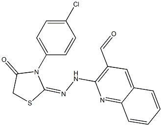 2-[2-[3-Formylquinoline-2-yl]hydrazono]-3-(4-chlorophenyl)thiazolidine-4-one Struktur