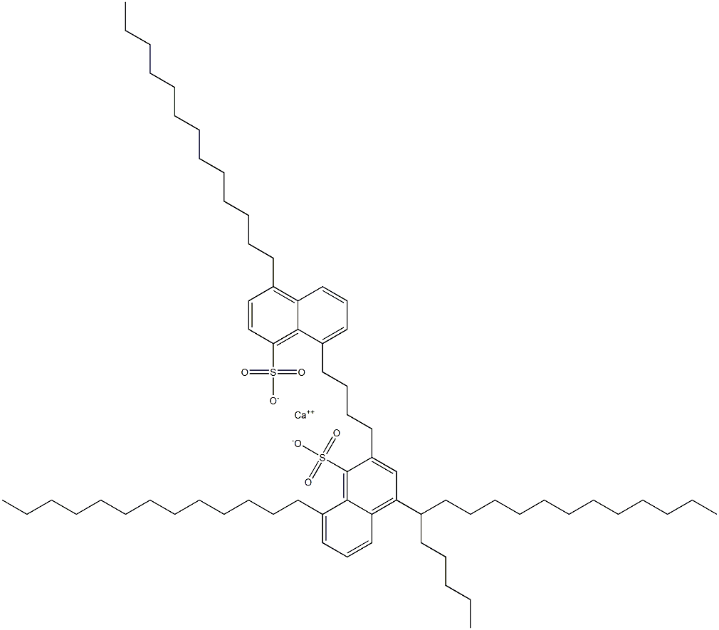 Bis(4,8-ditridecyl-1-naphthalenesulfonic acid)calcium salt Struktur